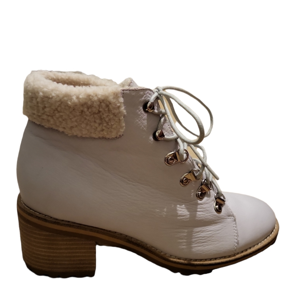 Silent D white faux shearling lace up boots - 41 Winter